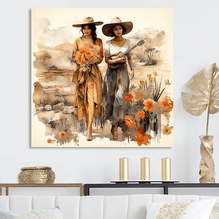 Designart "Western Elegance Cowgirls Grace II" Cowgirls Wall Art